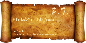 Pintér Tünde névjegykártya